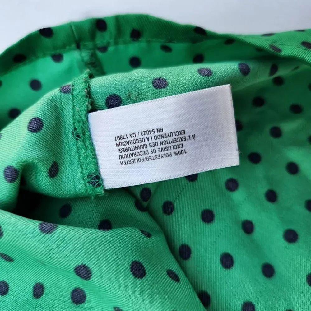Old Navy girls bright green polka dot dress long sleeve pullover